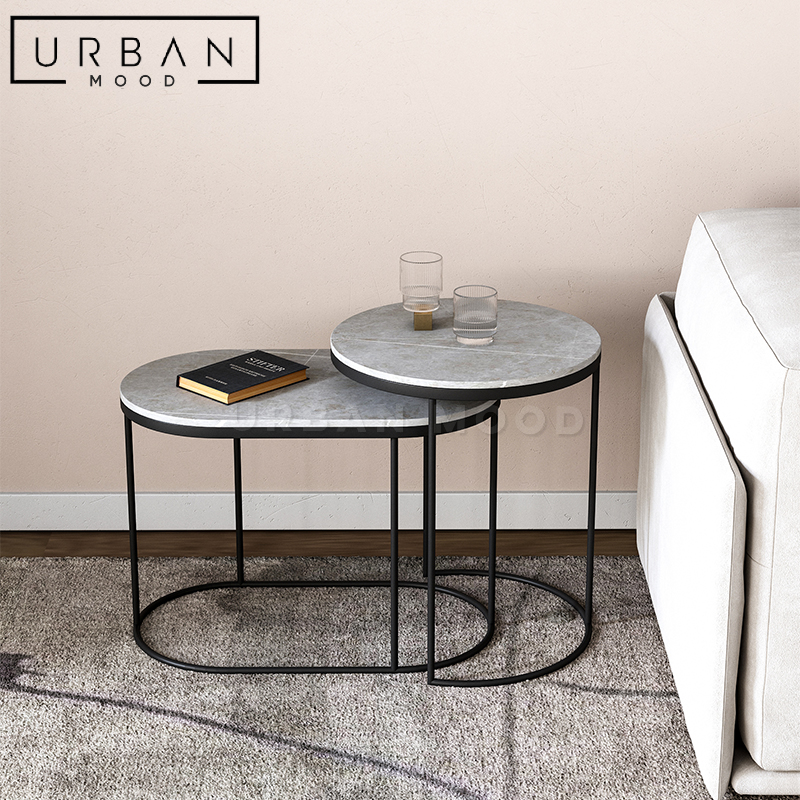 LYNDSY Modern Sintered Nesting Side Tables