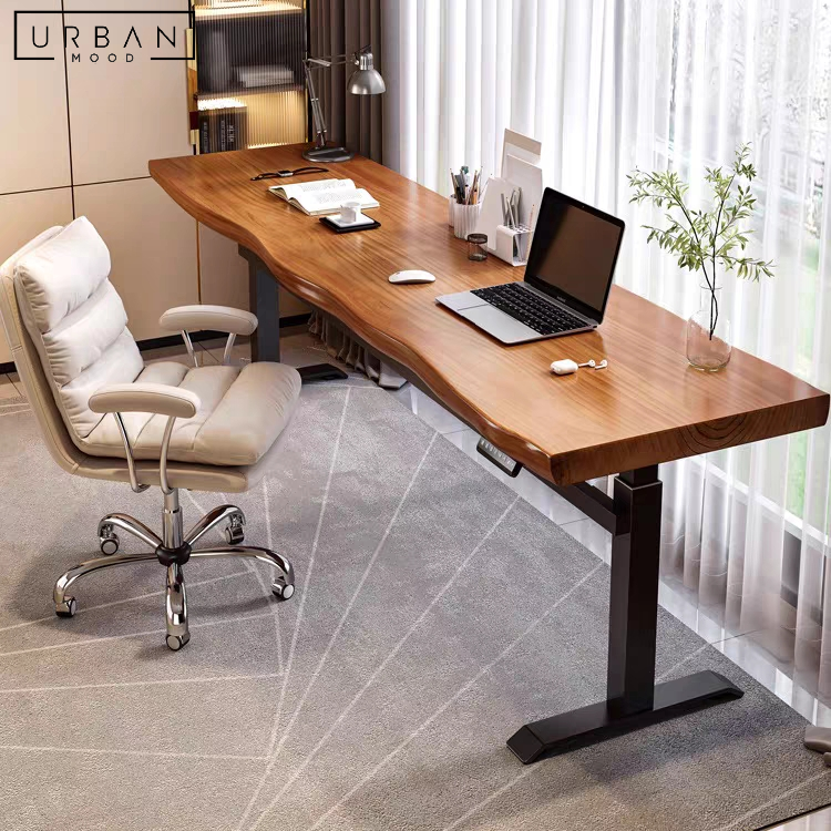 MALVA Adjustable Solid Wood Office Table