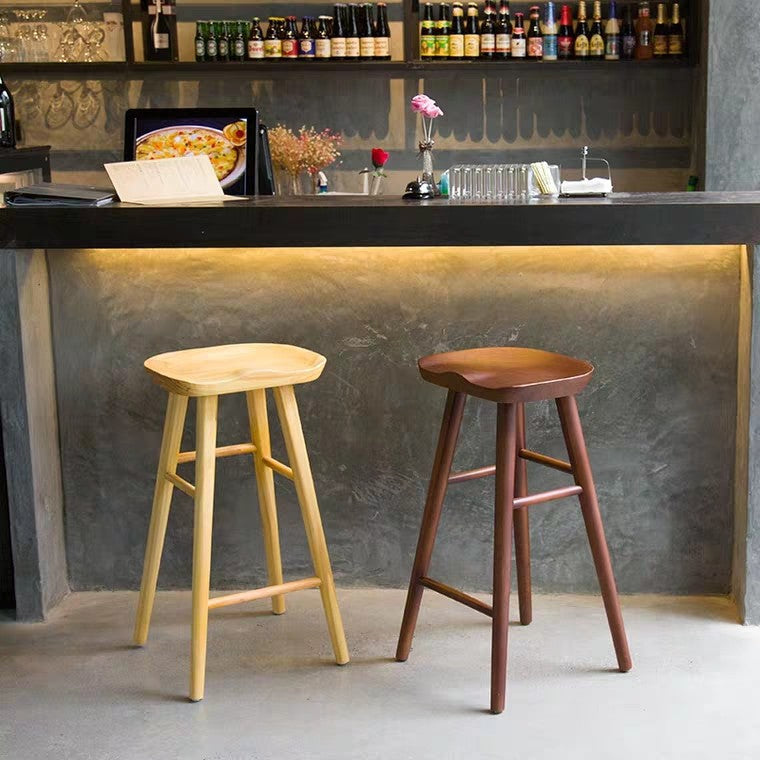 MANSON Rustic Solid Wood Bar Stool