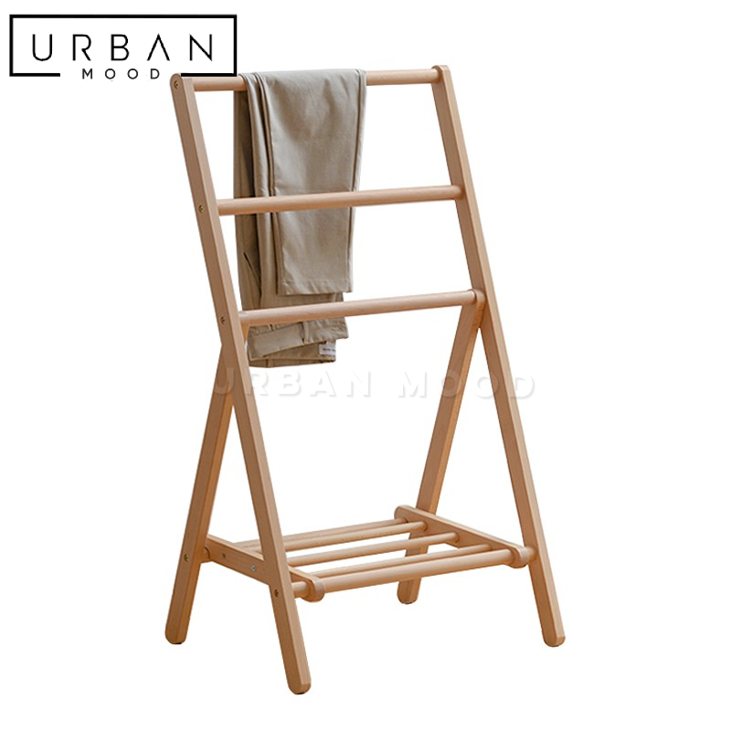 NYLON Rustic Solid Wood Clothes Rack