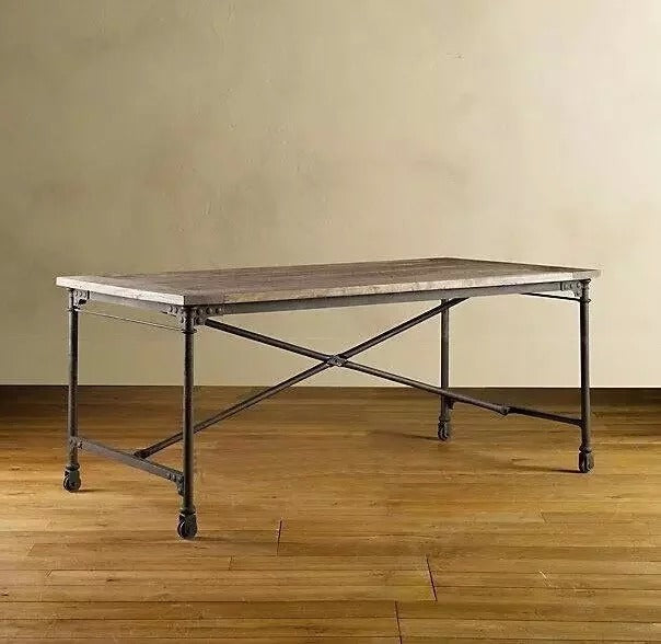 PIQUE Industrial Raw Solid Wood Study Table