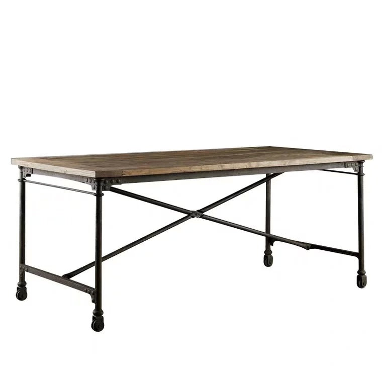 PIQUE Industrial Raw Solid Wood Study Table