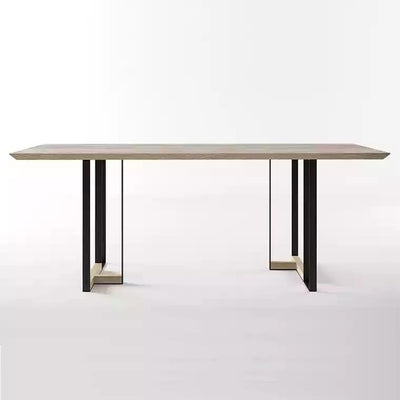 RECON Postmodern Solid Elm Wood Dining Table