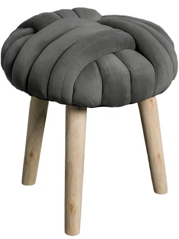 RIVET Modern Velvet Cushion Stool