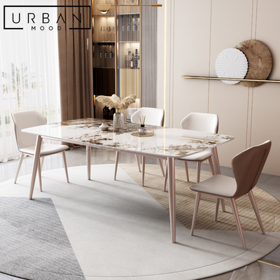 ROSSIA Modern Marble Dining Table & Chairs