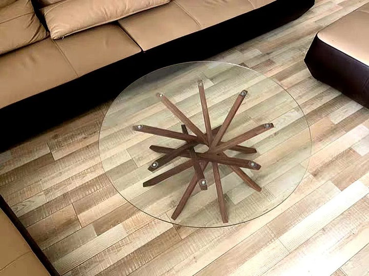 SHARD Wishbone Glass Round Coffee Table