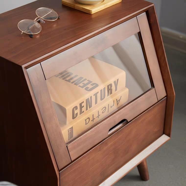 SMITH Rustic Pine Wood Bedside Table