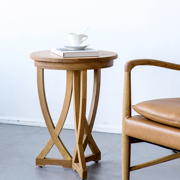 SHELFORD Modern Solid Wood Side Table
