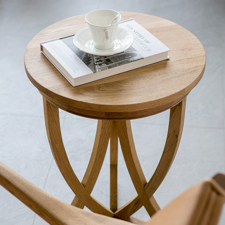 SHELFORD Modern Solid Wood Side Table