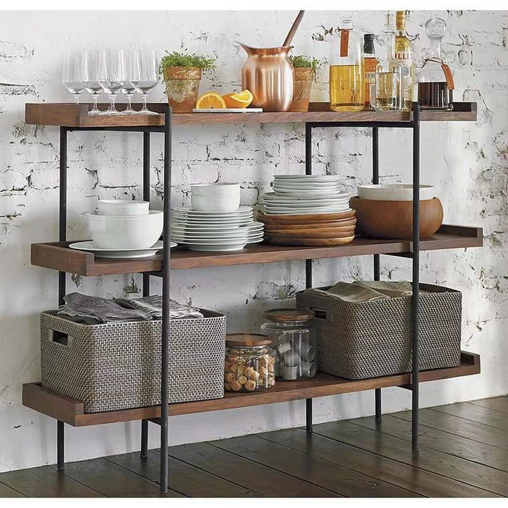 TORY Industrial Solid Wood Display Shelf