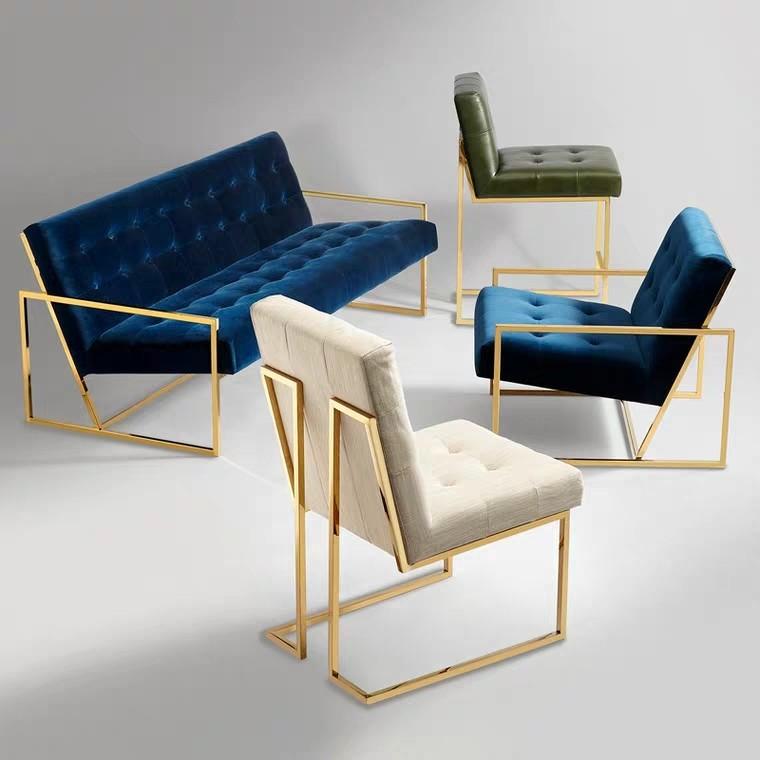 VERONA Luxury Gold Accent Armchair